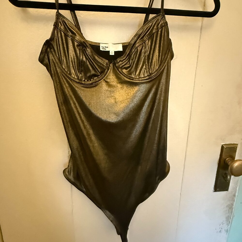 By the Way Gold Bodysuit Size Small